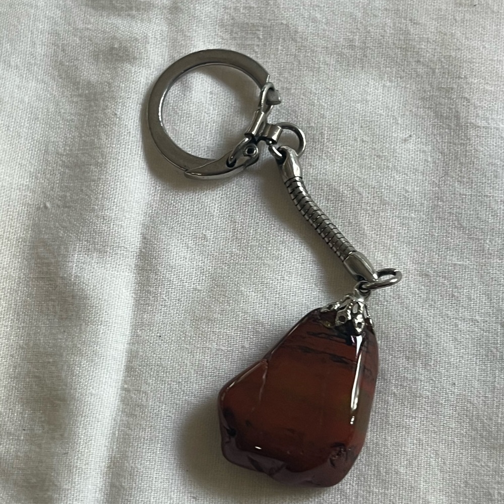 Brown Stone Keychain Accessory